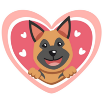 Hearts German Shepherd Sticker