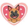Hearts German Shepherd Sticker