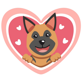 Hearts German Shepherd Sticker