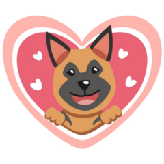 Hearts German Shepherd Sticker