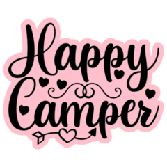 Hearts Happy Camper Sticker