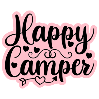 Hearts Happy Camper Sticker