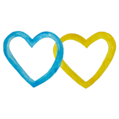 Hearts In Blue And Yellow, The Flag Of Ukraine Sticker