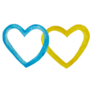 Hearts In Blue And Yellow, The Flag Of Ukraine Sticker