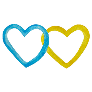 Hearts In Blue And Yellow, The Flag Of Ukraine Sticker