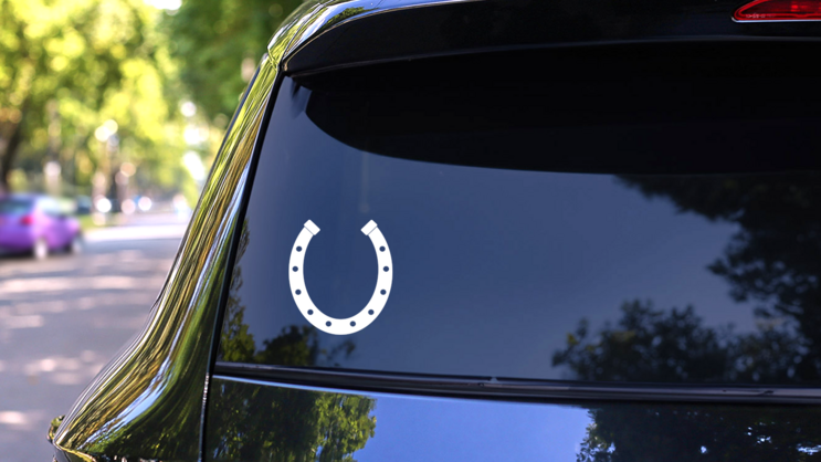 Heavy Horseshoe Sticker on a Rear Car Window (New) example