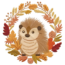 Hedgehog Autumn Branches Sticker