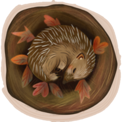 Hedgehog Autumn Dream Sticker