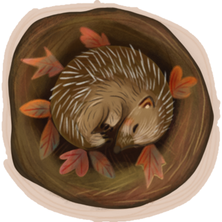 Hedgehog Autumn Dream Sticker