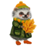 Hedgehog Autumn Leaf Sticker