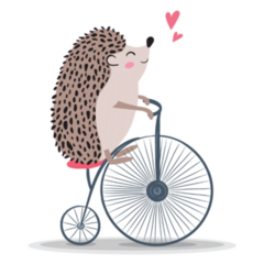 Hedgehog Bicycle Sticker