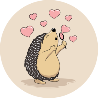 Hedgehog Blows Bubbles Sticker 
