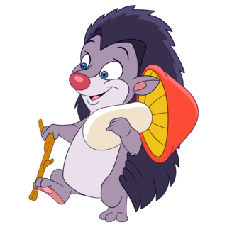 Hedgehog Cartoon Sticker