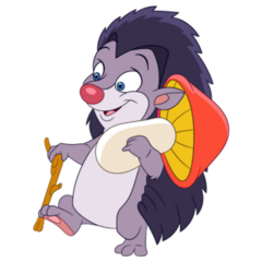 Hedgehog Cartoon Sticker
