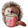 Hedgehog Coffee Cup Sticker