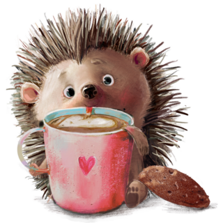 Hedgehog Coffee Cup Sticker