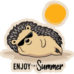 Hedgehog Enjoy Summer Sticker