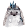 Hedgehog Feather Hat Sticker