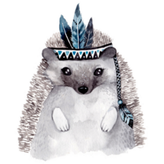 Hedgehog Feather Hat Sticker