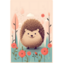 Hedgehog Floral Accents Sticker