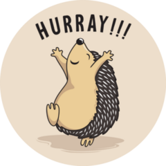 Hedgehog Hurray! Sticker 