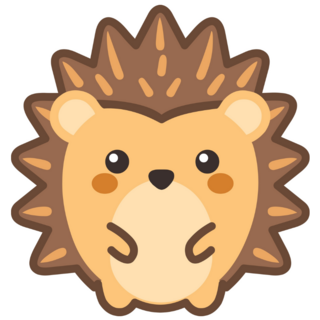 Hedgehog Kawaii Icon Sticker