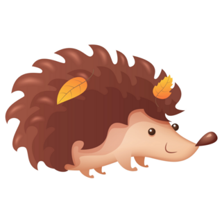 Hedgehog Leaves Sticker
