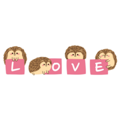 Hedgehog Love Sign Sticker