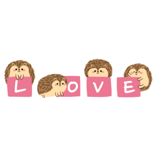 Hedgehog Love Sign Sticker