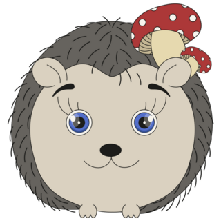 Hedgehog Mushroom Sticker