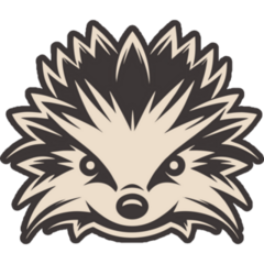 Hedgehog On Black Sticker