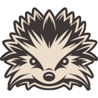 Hedgehog On Black Sticker