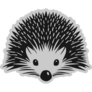 Hedgehog On Grey Sticker
