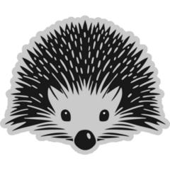 Hedgehog On Grey Sticker