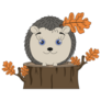 Hedgehog On Stump Sticker