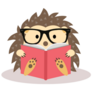 Hedgehog Reading Sticker