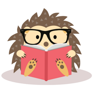 Hedgehog Reading Sticker