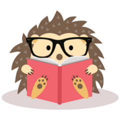 Hedgehog Reading Sticker