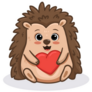 Hedgehog Red Heart Sticker