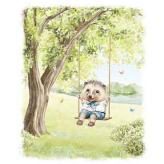 Hedgehog Swinging Sticker
