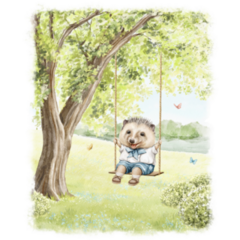 Hedgehog Swinging Sticker