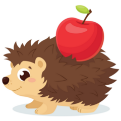 Hedgehog With Apple Sticker
