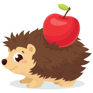 Hedgehog With Apple Sticker