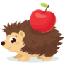 Hedgehog With Apple Sticker