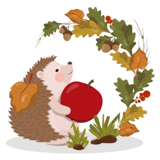 Hedgehog Wreath Sticker
