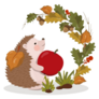 Hedgehog Wreath Sticker