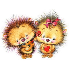Hedgehogs Illustration Sticker