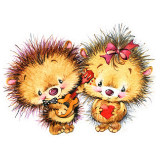 Hedgehogs Illustration Sticker