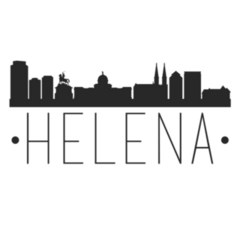 Helena Montana. City Skyline. Silhouette Sticker