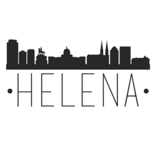 Helena Montana. City Skyline. Silhouette Sticker
